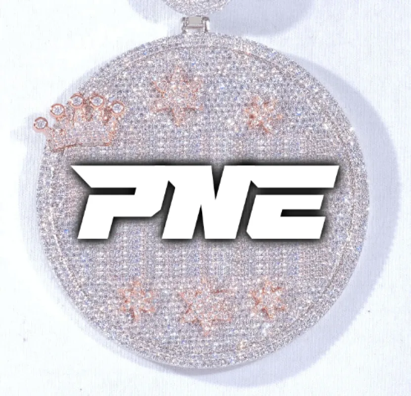 CUSTOM LETTER NECKLACE 3D BIG CROWN DISC made by The GUU Shop