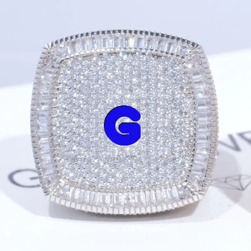 CUSTOM LETTER 3D ICED RING made by The GUU Shop