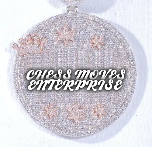 CUSTOM LETTER NECKLACE 3D BIG CROWN DISC sold by The GUU Shop