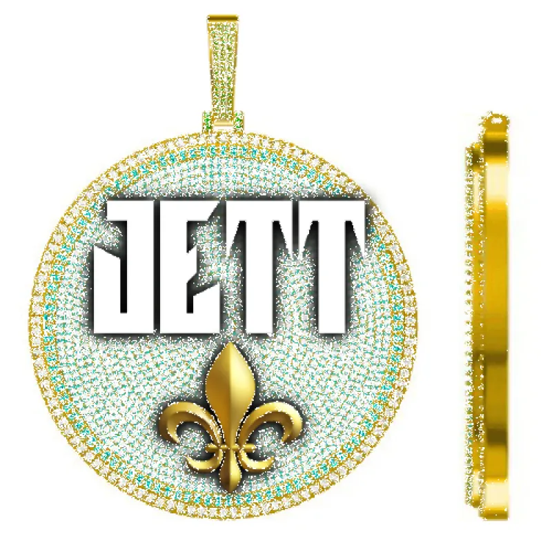 CUSTOM LETTER NECKLACE 3D BIG DISC made by The GUU Shop