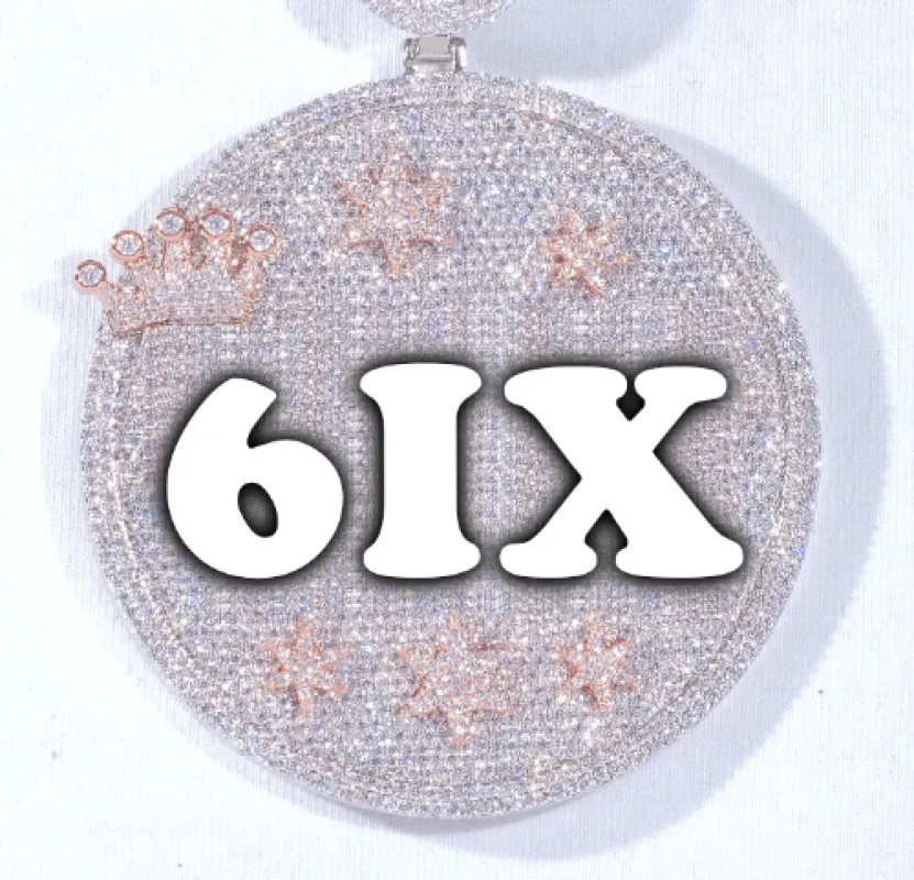 CUSTOM LETTER NECKLACE 3D BIG CROWN DISC made by The GUU Shop