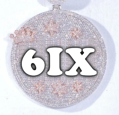 CUSTOM LETTER NECKLACE 3D BIG CROWN DISC sold by The GUU Shop