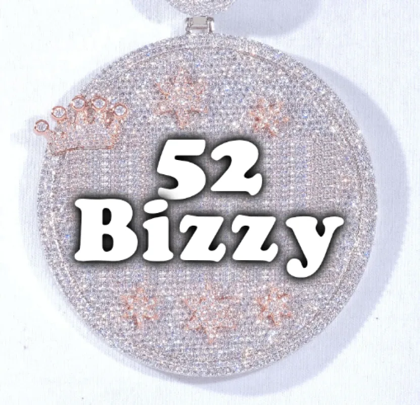 CUSTOM LETTER NECKLACE 3D BIG CROWN DISC sold by The GUU Shop