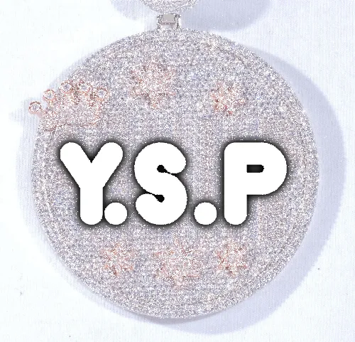 CUSTOM LETTER NECKLACE 3D BIG CROWN DISC sold by The GUU Shop