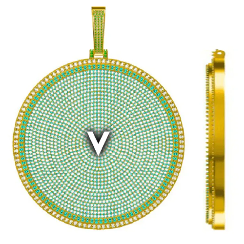 CUSTOM LETTER NECKLACE 3D BIG DISC made by The GUU Shop