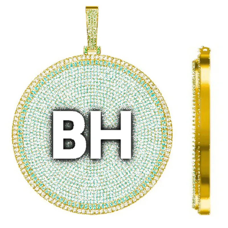 CUSTOM LETTER NECKLACE 3D BIG DISC made by The GUU Shop