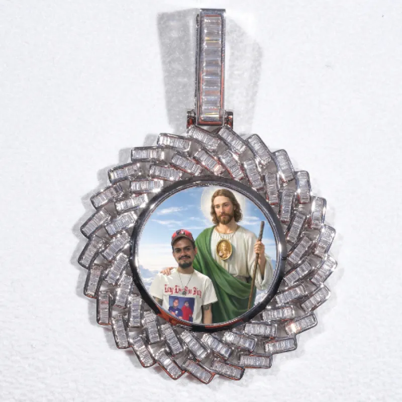 Large 3D Baguette Custom Picture Pendant sold by The GUU Shop