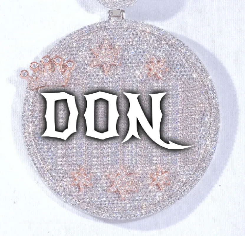 CUSTOM LETTER NECKLACE 3D BIG CROWN DISC made by The GUU Shop
