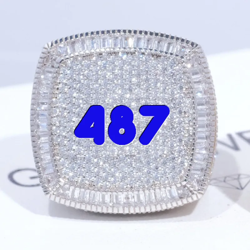 CUSTOM LETTER 3D ICED RING sold by The GUU Shop