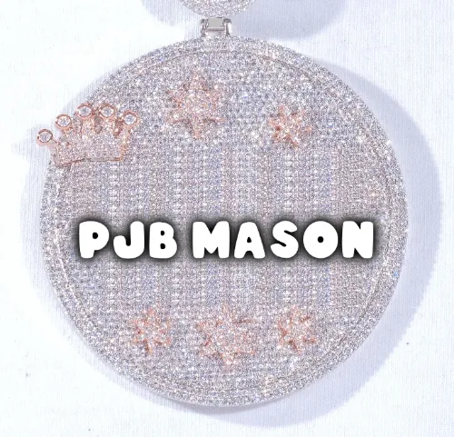 CUSTOM LETTER NECKLACE 3D BIG CROWN DISC sold by The GUU Shop