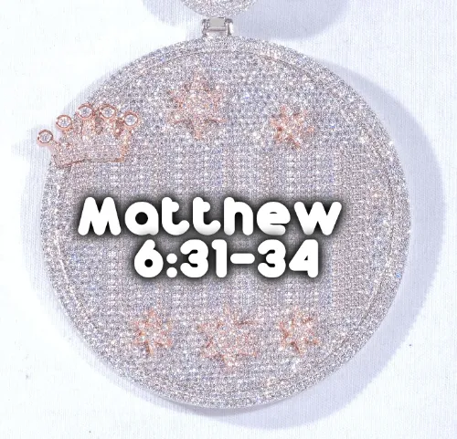 CUSTOM LETTER NECKLACE 3D BIG CROWN DISC sold by The GUU Shop