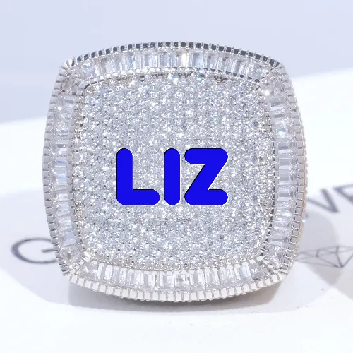 CUSTOM LETTER 3D ICED RING sold by The GUU Shop