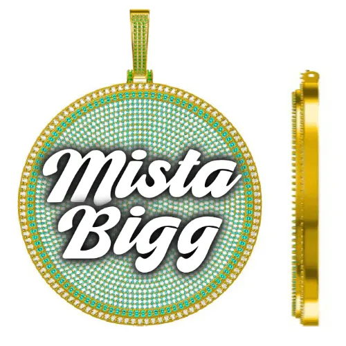 CUSTOM LETTER NECKLACE 3D BIG DISC sold by The GUU Shop