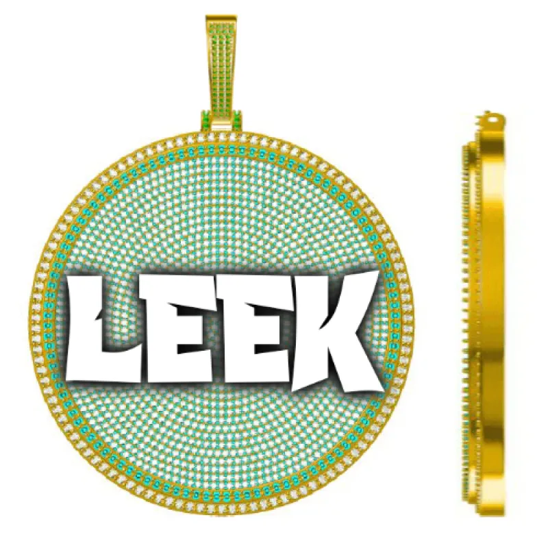 CUSTOM LETTER NECKLACE 3D BIG DISC sold by The GUU Shop