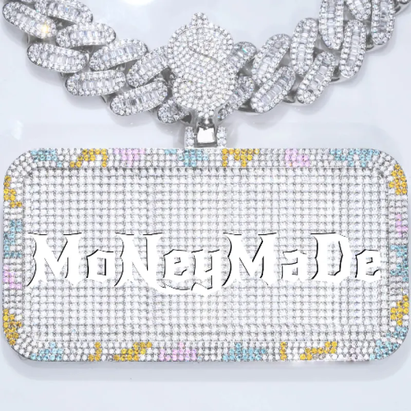 CUSTOM LETTER NECKLACE 3D COLORFUL SQUARE sold by The GUU Shop