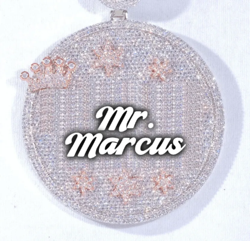 CUSTOM LETTER NECKLACE 3D BIG CROWN DISC made by The GUU Shop