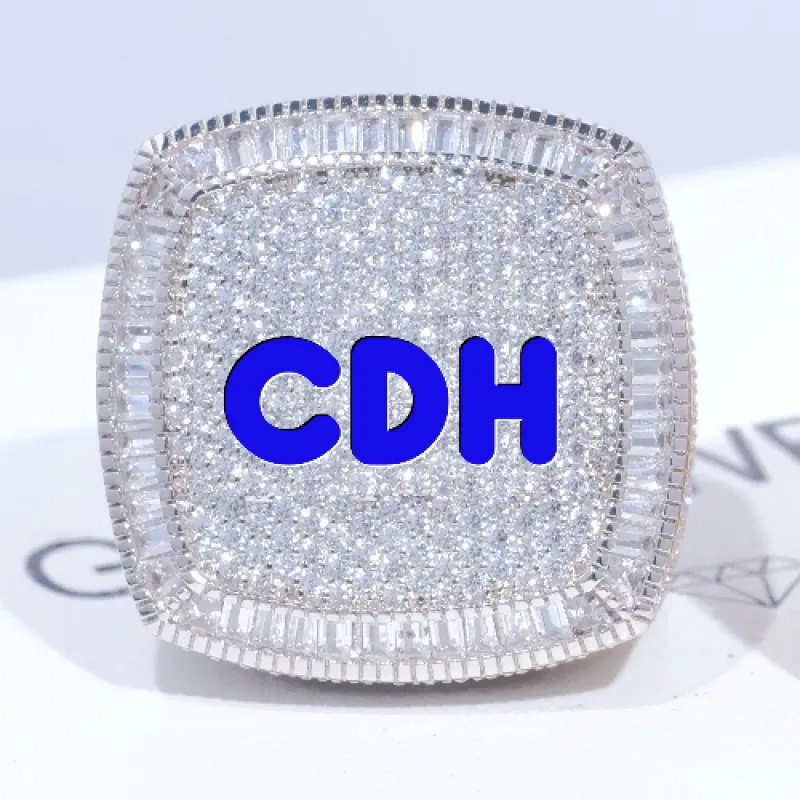 CUSTOM LETTER 3D ICED RING sold by The GUU Shop