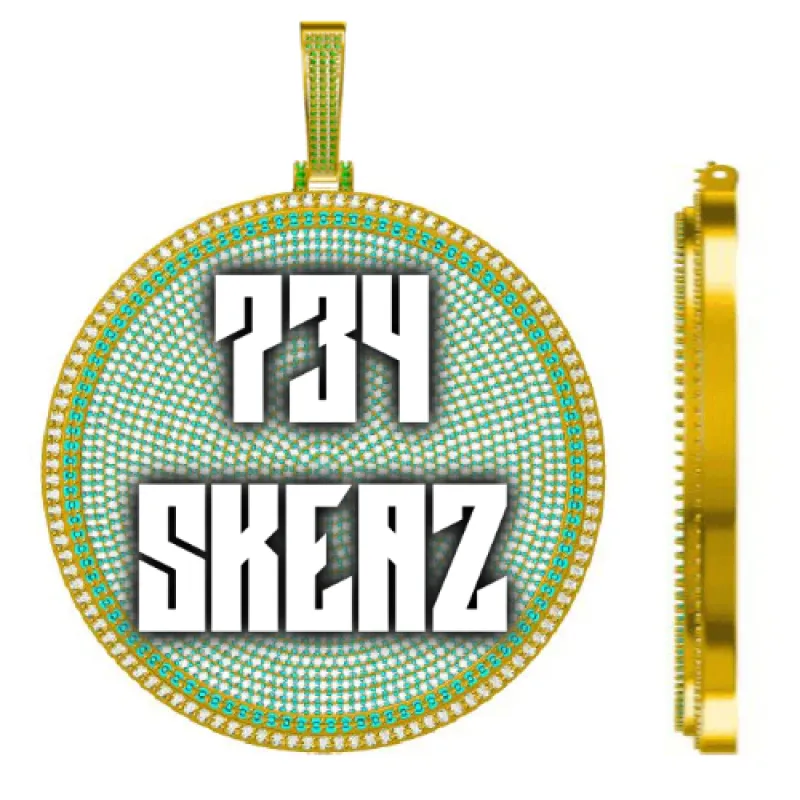 CUSTOM LETTER NECKLACE 3D BIG DISC made by The GUU Shop