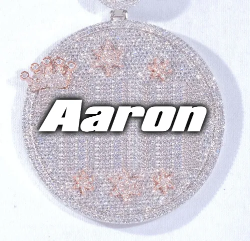 CUSTOM LETTER NECKLACE 3D BIG CROWN DISC sold by The GUU Shop