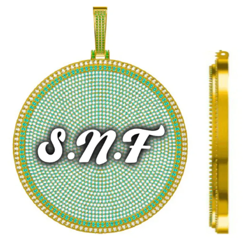 CUSTOM LETTER NECKLACE 3D BIG DISC sold by The GUU Shop