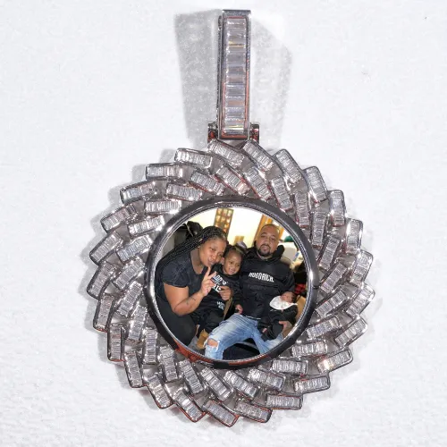 Large 3D Baguette Custom Picture Pendant sold by The GUU Shop