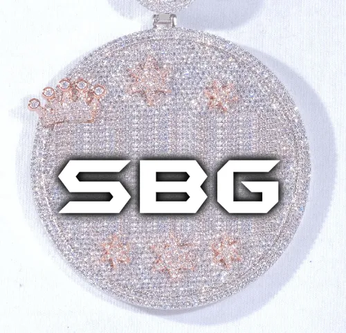 CUSTOM LETTER NECKLACE 3D BIG CROWN DISC sold by The GUU Shop