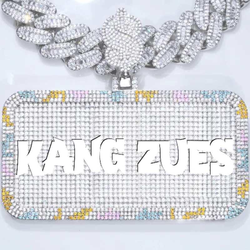 CUSTOM LETTER NECKLACE 3D COLORFUL SQUARE sold by The GUU Shop