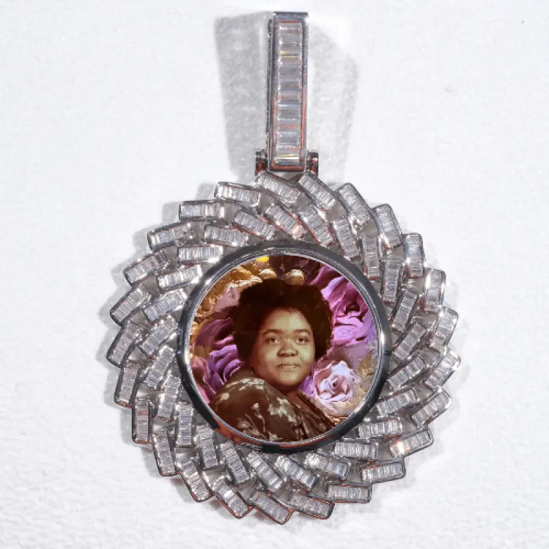 Large 3D Baguette Custom Picture Pendant sold by The GUU Shop