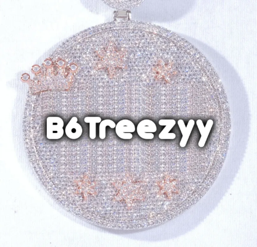 CUSTOM LETTER NECKLACE 3D BIG CROWN DISC sold by The GUU Shop