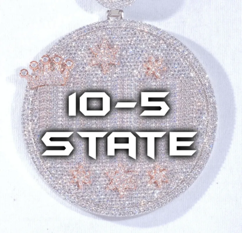 CUSTOM LETTER NECKLACE 3D BIG CROWN DISC sold by The GUU Shop