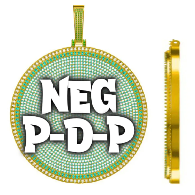 CUSTOM LETTER NECKLACE 3D BIG DISC sold by The GUU Shop