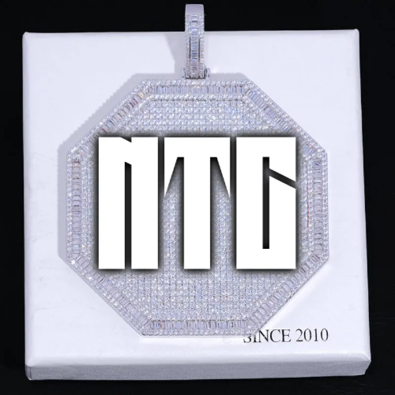CUSTOM LETTER NECKLACE 3D BIG OCTAGON sold by The GUU Shop