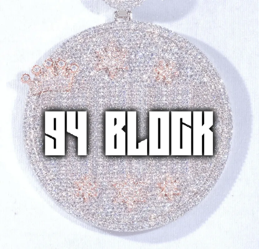CUSTOM LETTER NECKLACE 3D BIG CROWN DISC made by The GUU Shop