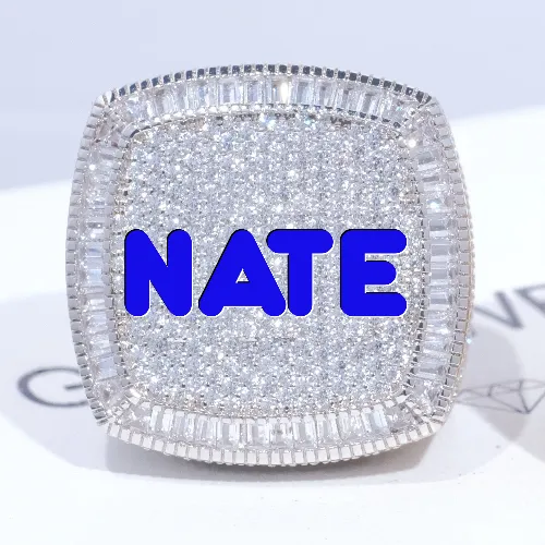 CUSTOM LETTER 3D ICED RING sold by The GUU Shop