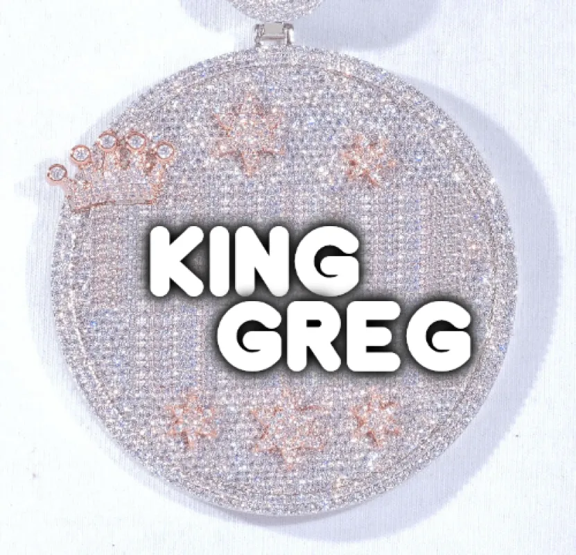 CUSTOM LETTER NECKLACE 3D BIG CROWN DISC made by The GUU Shop