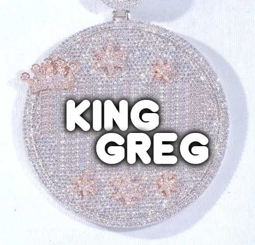 CUSTOM LETTER NECKLACE 3D BIG CROWN DISC sold by The GUU Shop