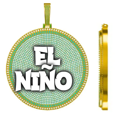 CUSTOM LETTER NECKLACE 3D BIG DISC sold by The GUU Shop