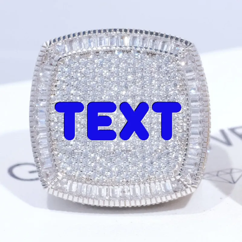 CUSTOM LETTER 3D ICED RING sold by The GUU Shop