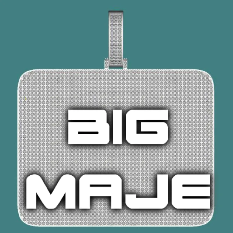 CUSTOM LETTER NECKLACE 3D BIG SQUARE made by The GUU Shop