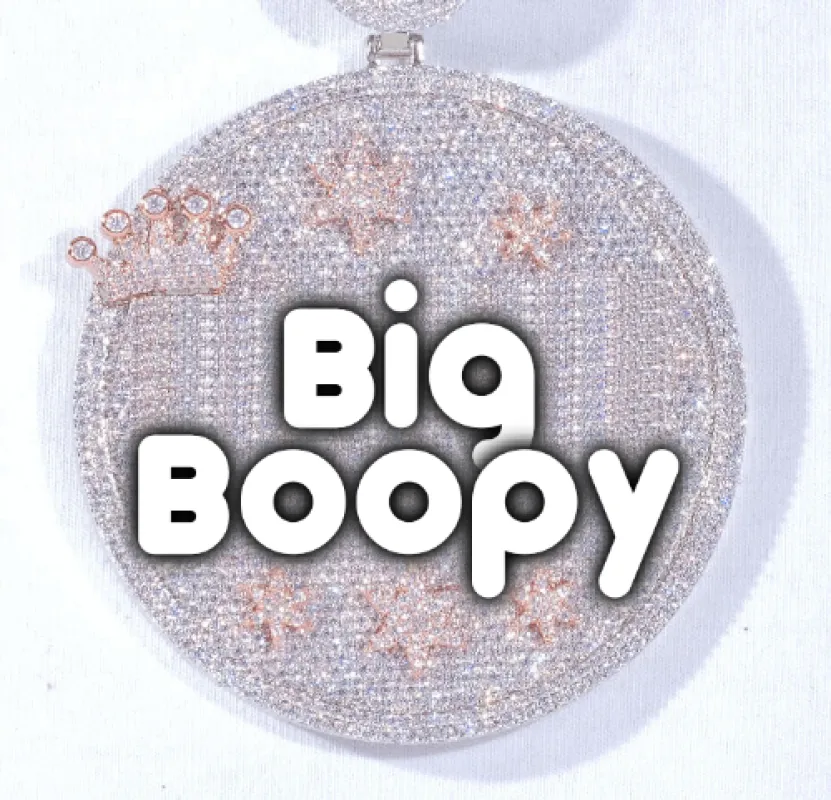 CUSTOM LETTER NECKLACE 3D BIG CROWN DISC sold by The GUU Shop