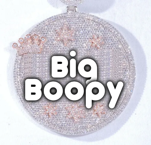 CUSTOM LETTER NECKLACE 3D BIG CROWN DISC sold by The GUU Shop