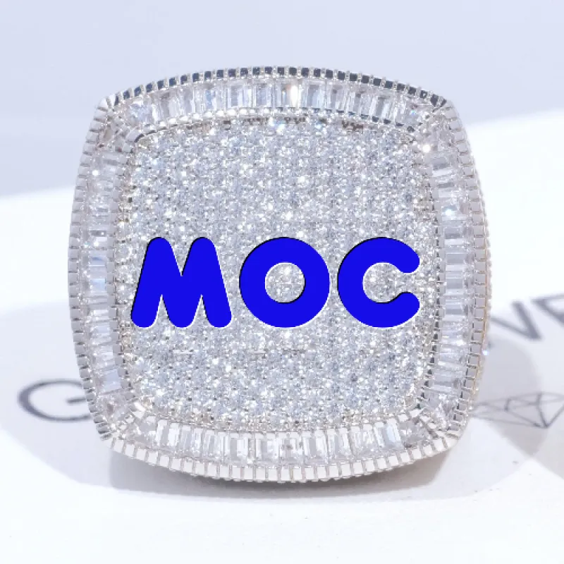 CUSTOM LETTER 3D ICED RING sold by The GUU Shop