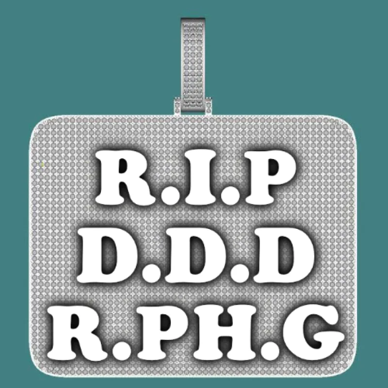 CUSTOM LETTER NECKLACE 3D BIG SQUARE sold by The GUU Shop