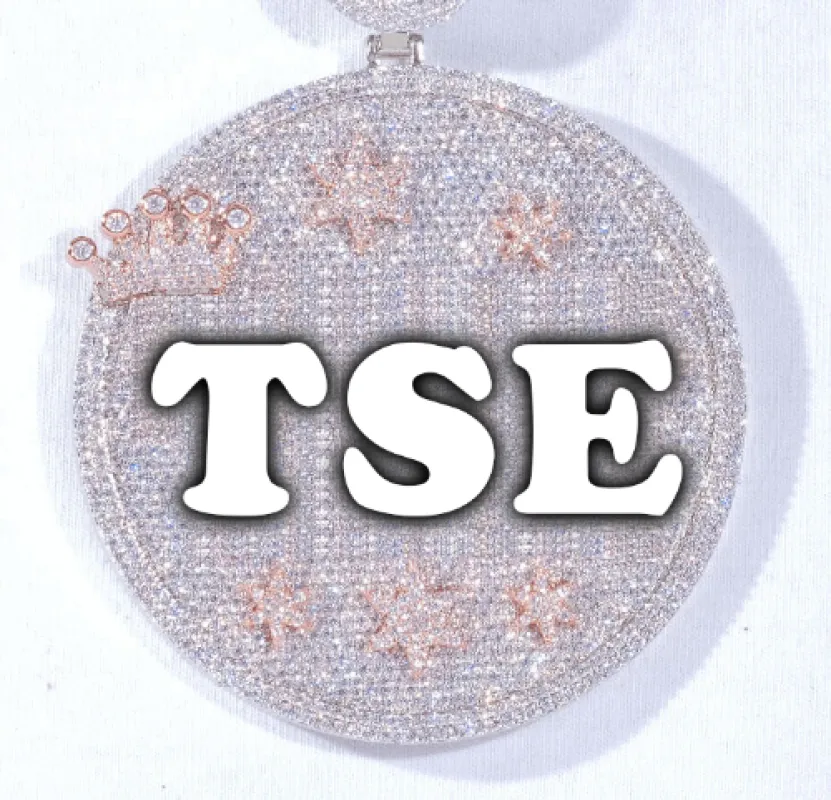 CUSTOM LETTER NECKLACE 3D BIG CROWN DISC sold by The GUU Shop