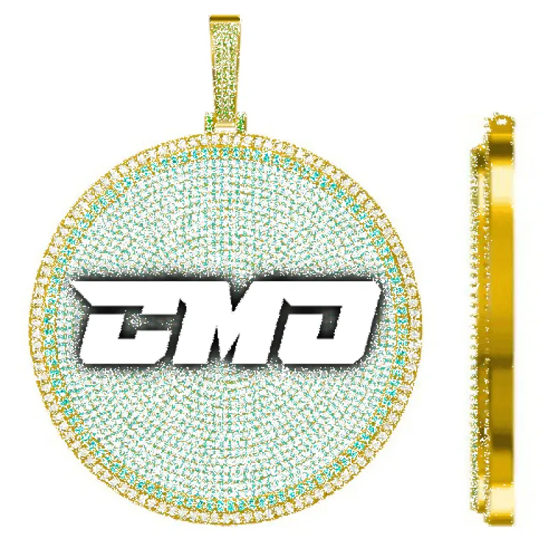 CUSTOM LETTER NECKLACE 3D BIG DISC made by The GUU Shop