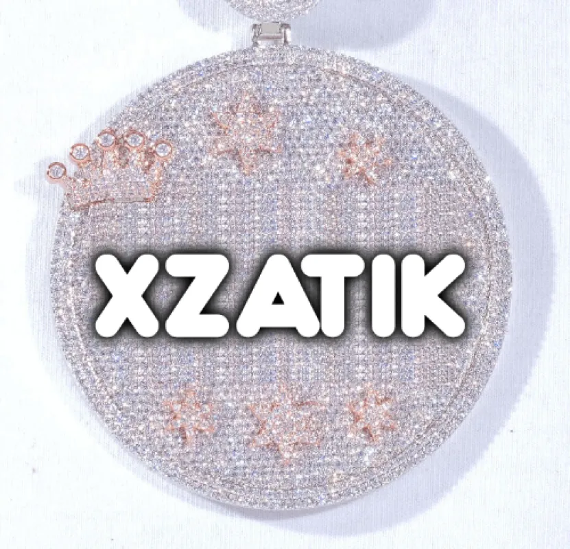 CUSTOM LETTER NECKLACE 3D BIG CROWN DISC made by The GUU Shop