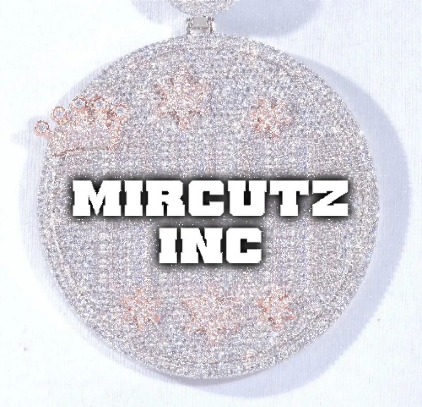 CUSTOM LETTER NECKLACE 3D BIG CROWN DISC sold by The GUU Shop