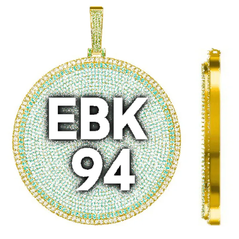 CUSTOM LETTER NECKLACE 3D BIG DISC sold by The GUU Shop