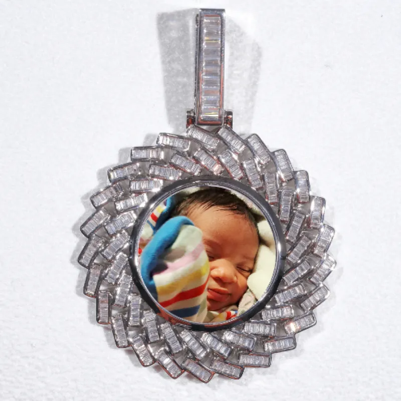 Large 3D Baguette Custom Picture Pendant sold by The GUU Shop