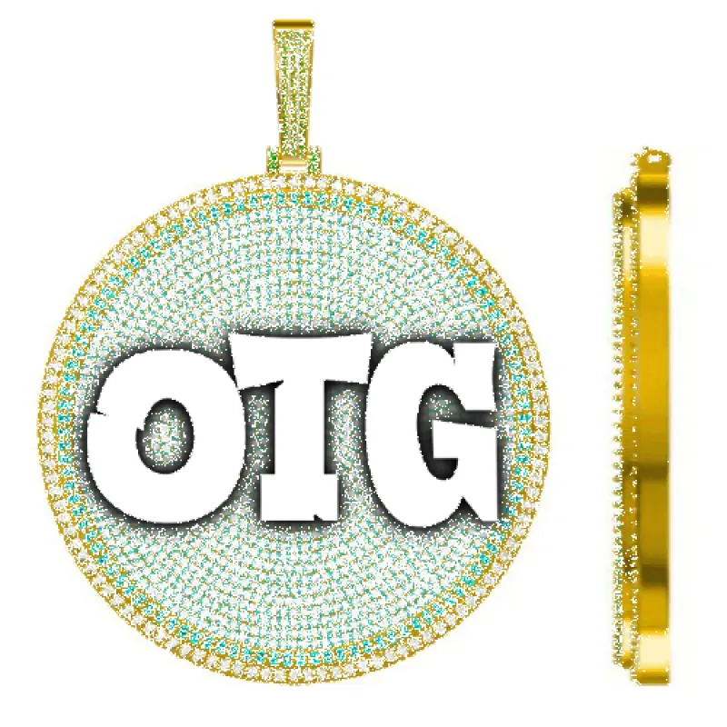 CUSTOM LETTER NECKLACE 3D BIG DISC sold by The GUU Shop